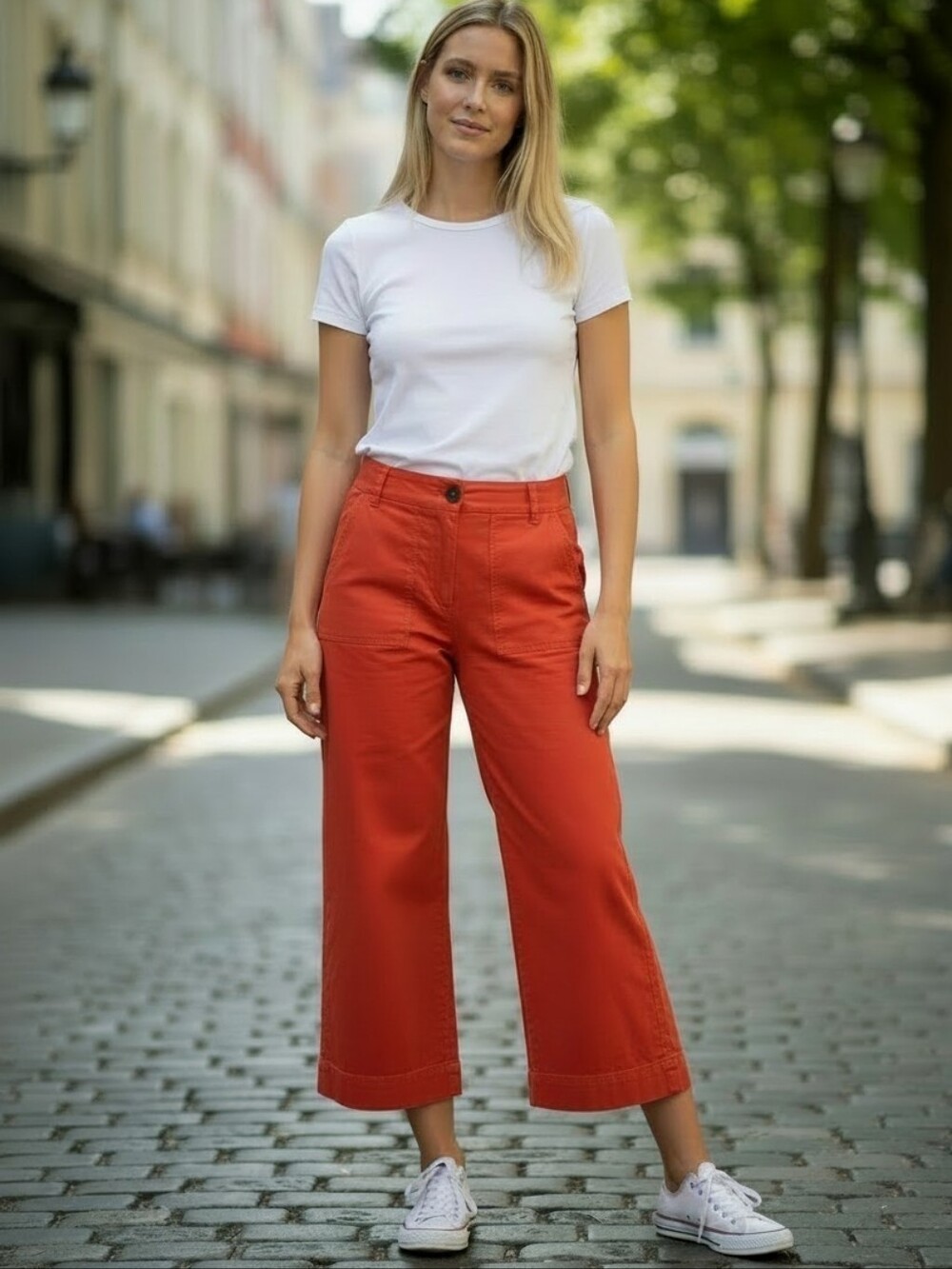 Nicole Miller New York Wide-Leg Pants in Bright Orange